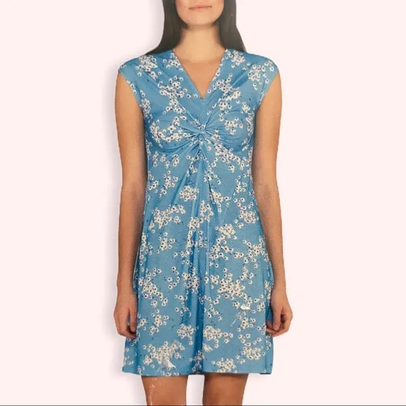 New Sansara Women's Sleeveless Blue Floral Print Pullover Dress-Size XL! Great for Summer!