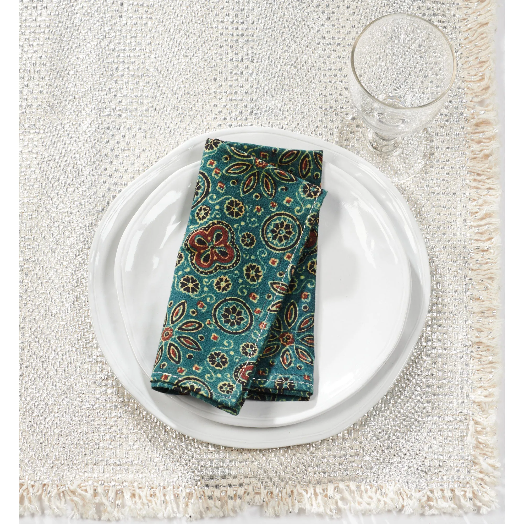 Northern India Block Print Napkin Set - 1