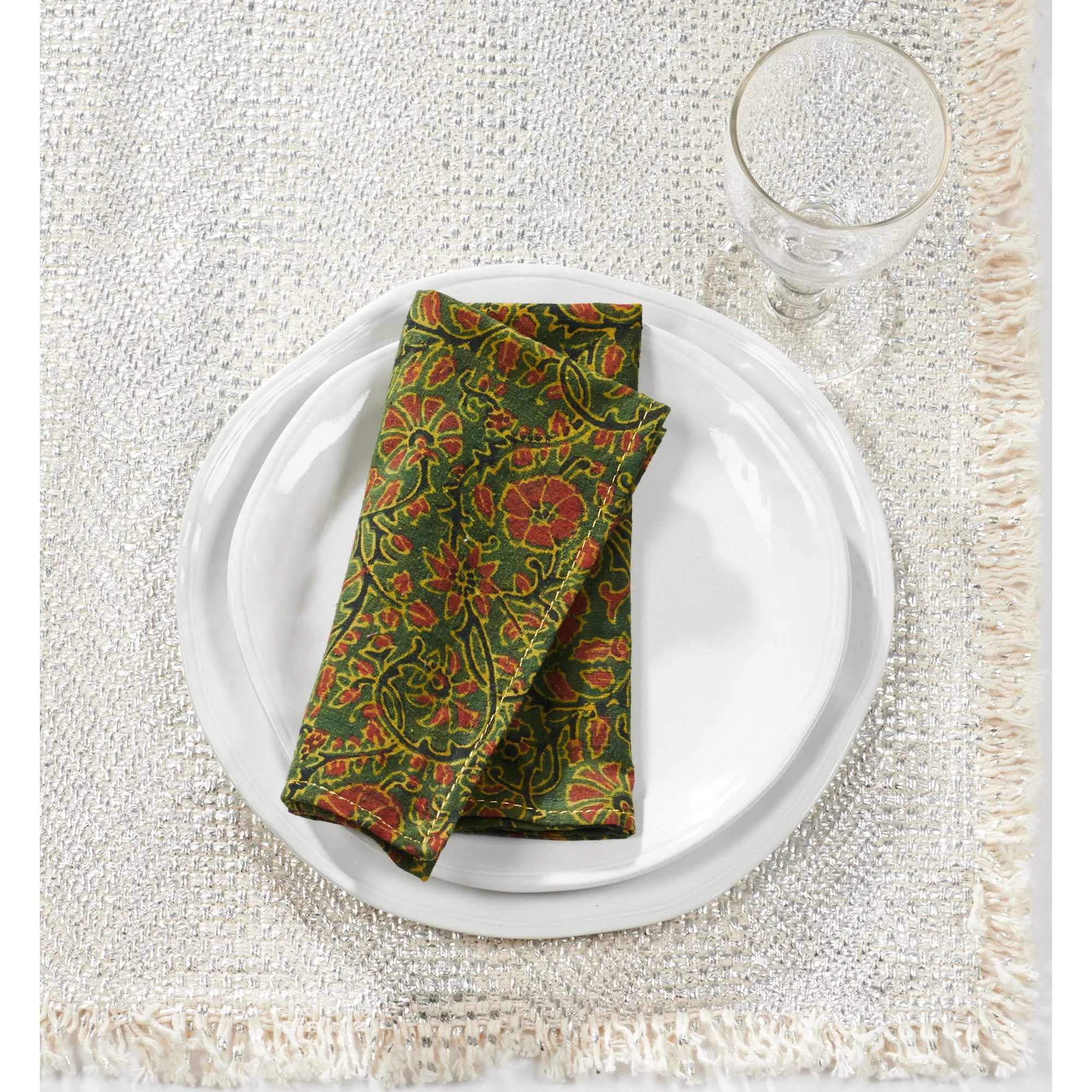 Northern India Block Print Napkin Set - 4