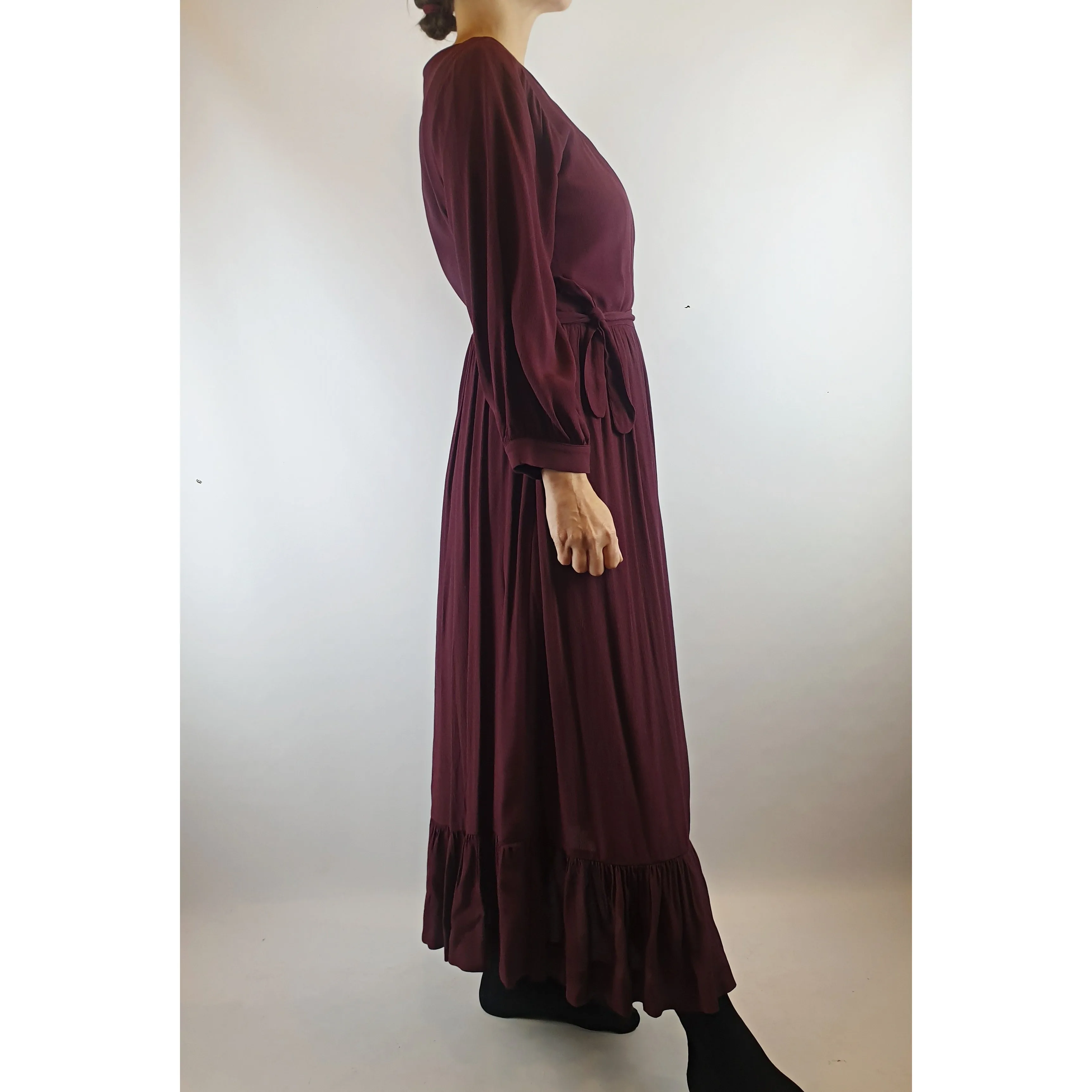 Obus deep magenta purple wrap style maxi dress size 1 (best fits size 8)
