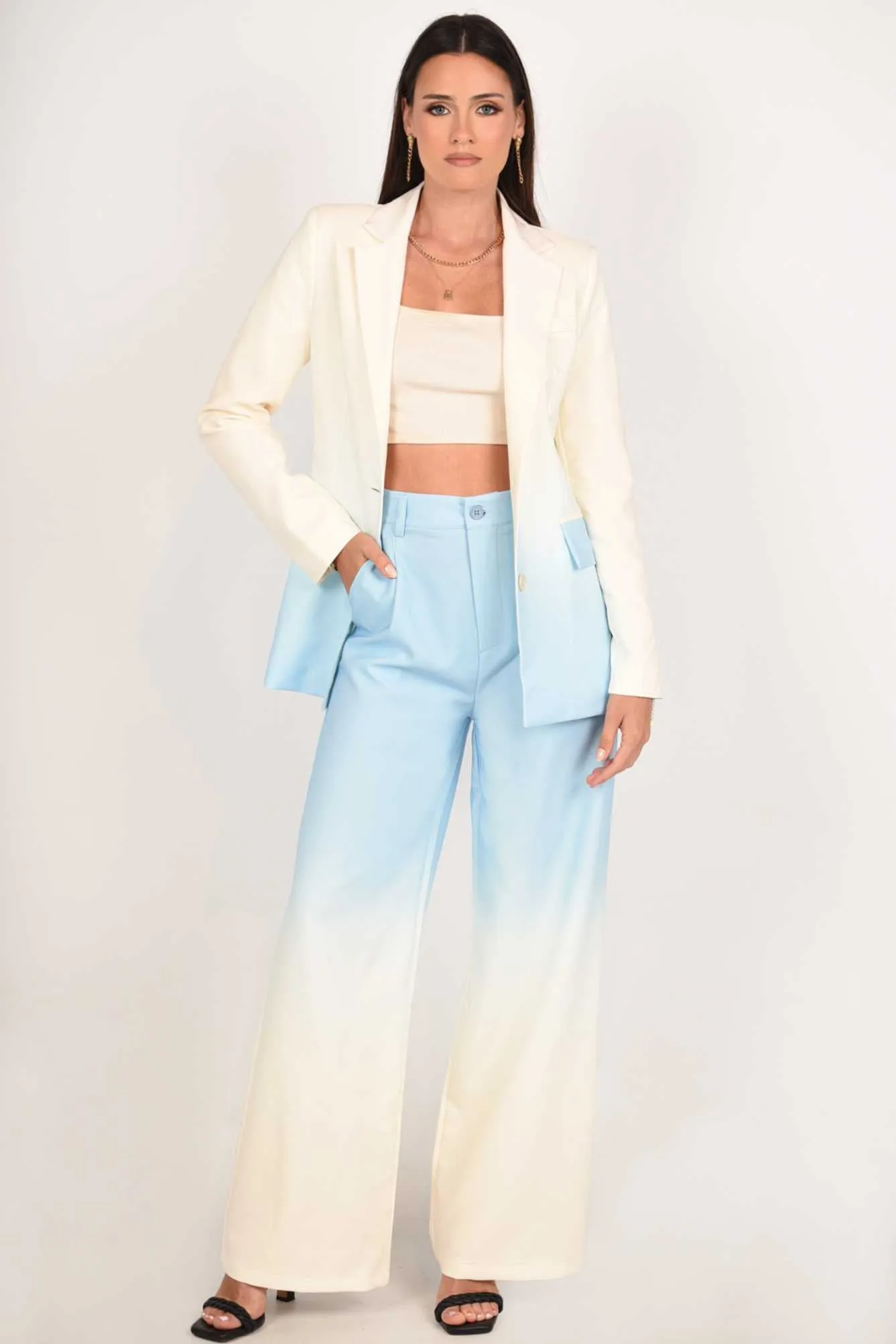 Ombre You Say High Waisted Women's Blue Pants