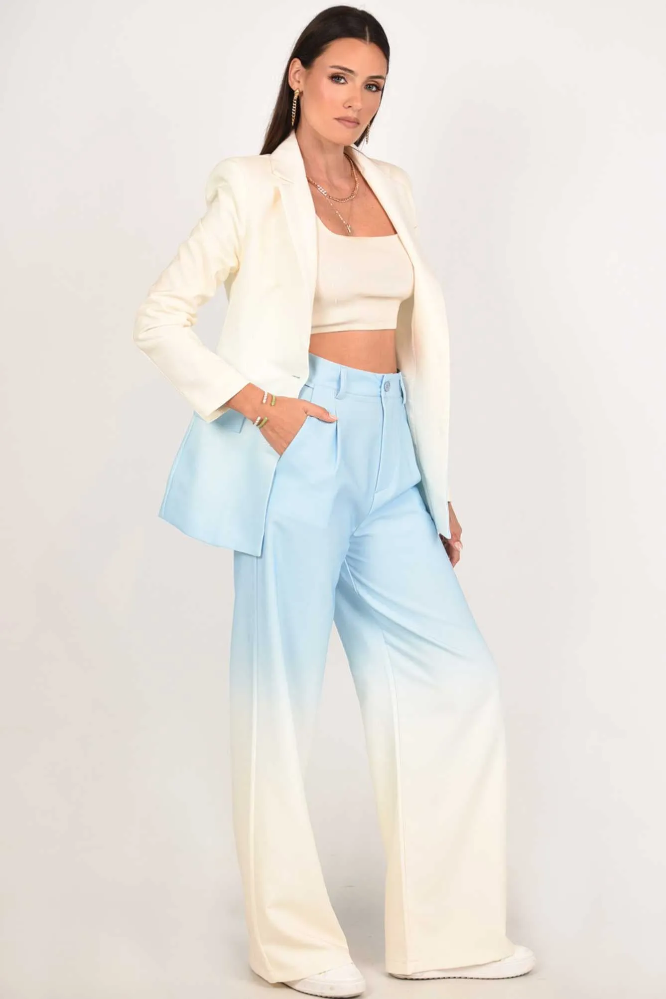 Ombre You Say High Waisted Women's Blue Pants