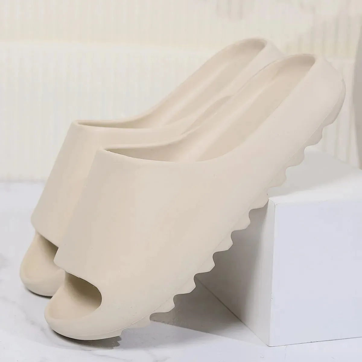 Open Toe Platform Slippers