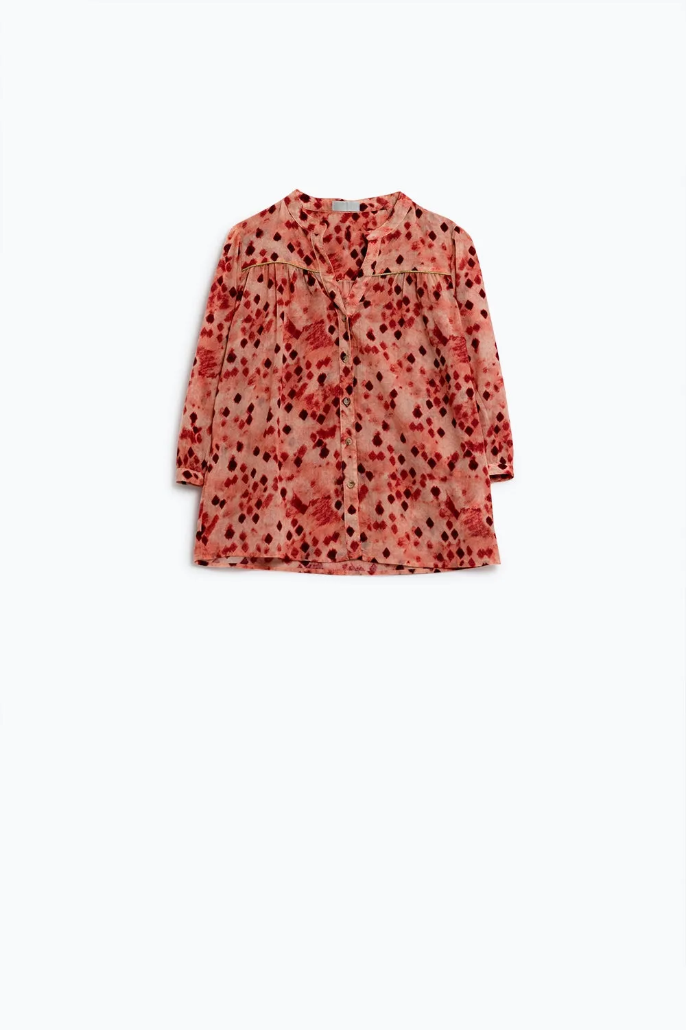 Orange Abstract Print Blouse