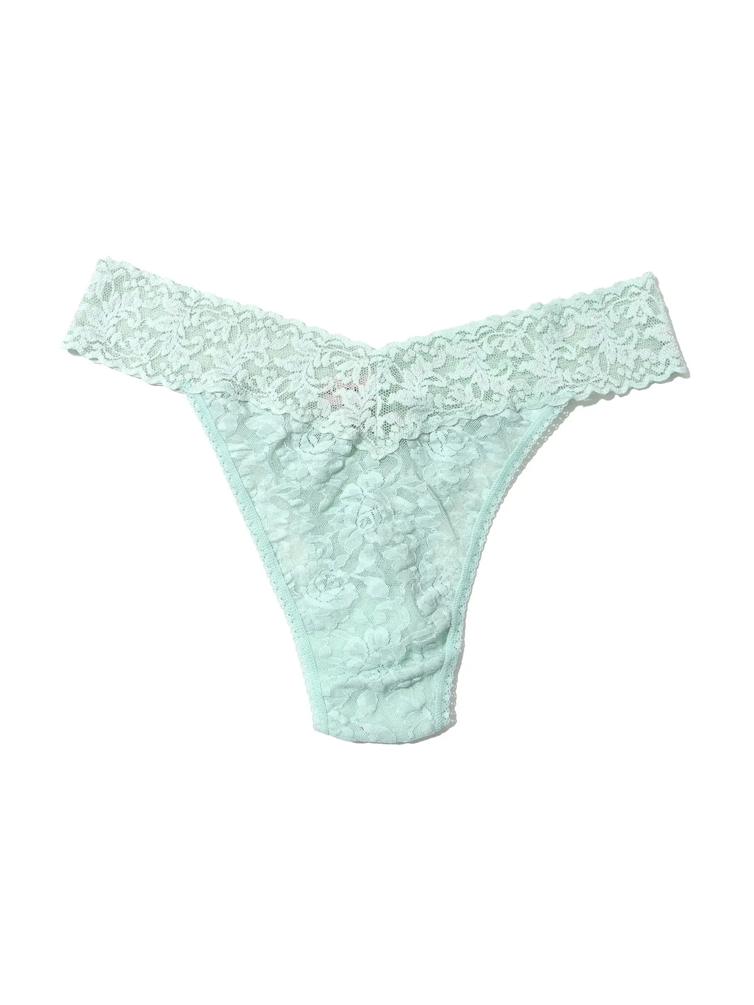 Original Rise Signature Lace Thong In Low Tide - Hanky Panky