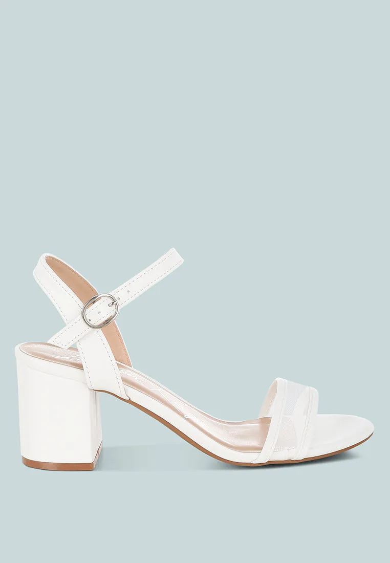 Orpina Mesh Pin Buckle Block Heels
