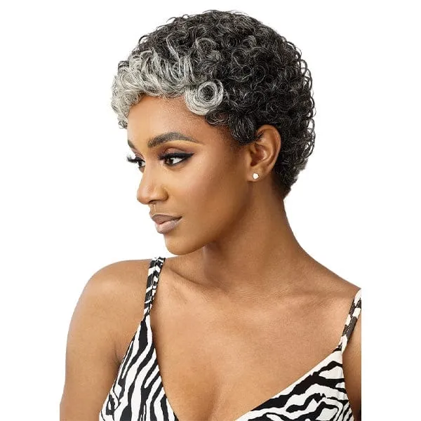 Outre 100% Human Hair Fab & Fly Gray Glamour Full Cap Wig - HH DINA
