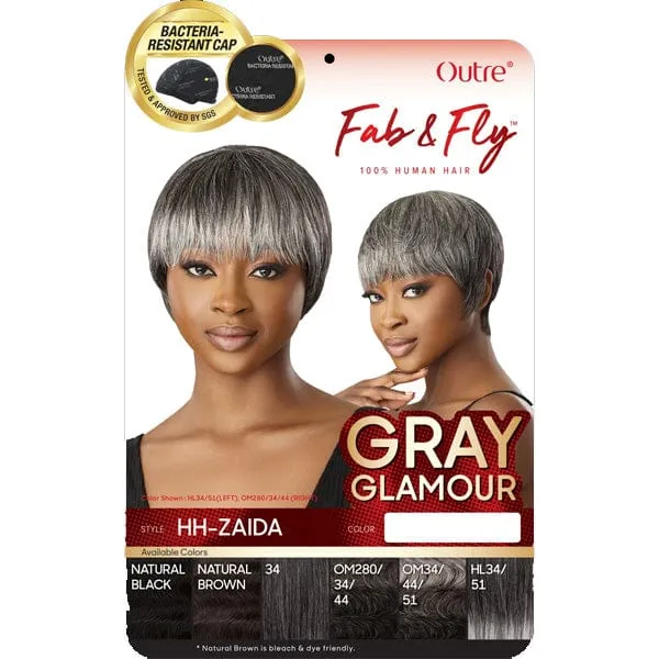 Outre 100% Human Hair Fab & Fly Gray Glamour Full Cap Wig - HH ZAIDA