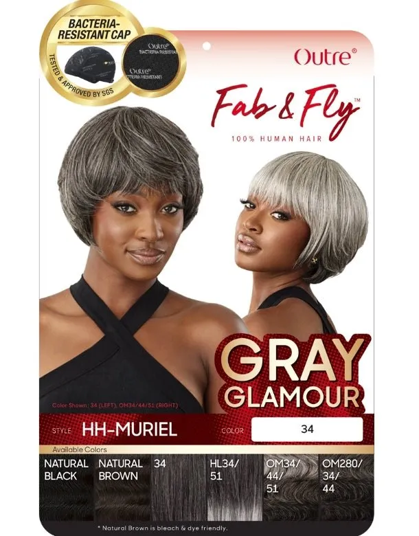 Outre 100% Human Hair Fab & Fly Gray Glamour Wig - Muriel