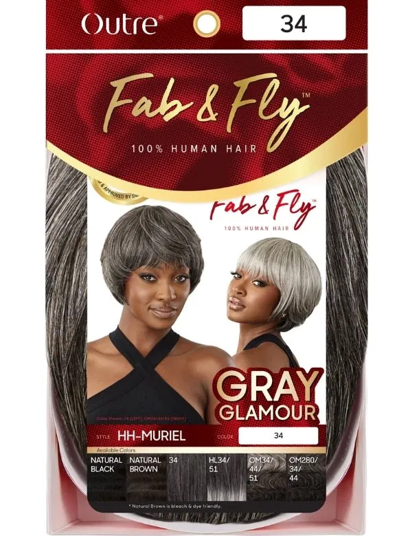 Outre 100% Human Hair Fab & Fly Gray Glamour Wig - Muriel