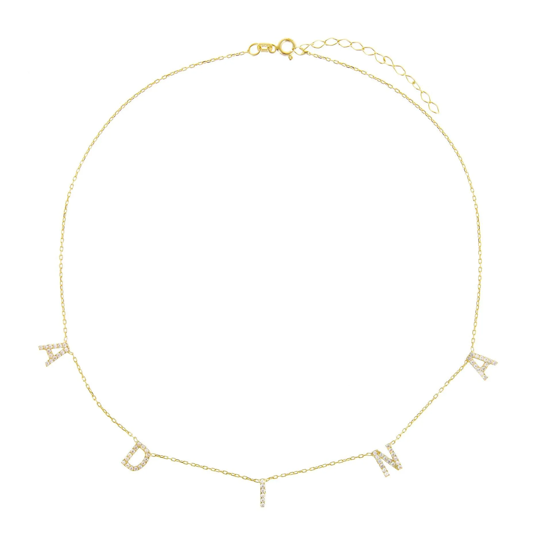 Pavé Block Name Necklace