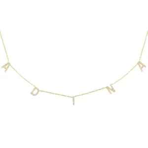 Pavé Block Name Necklace