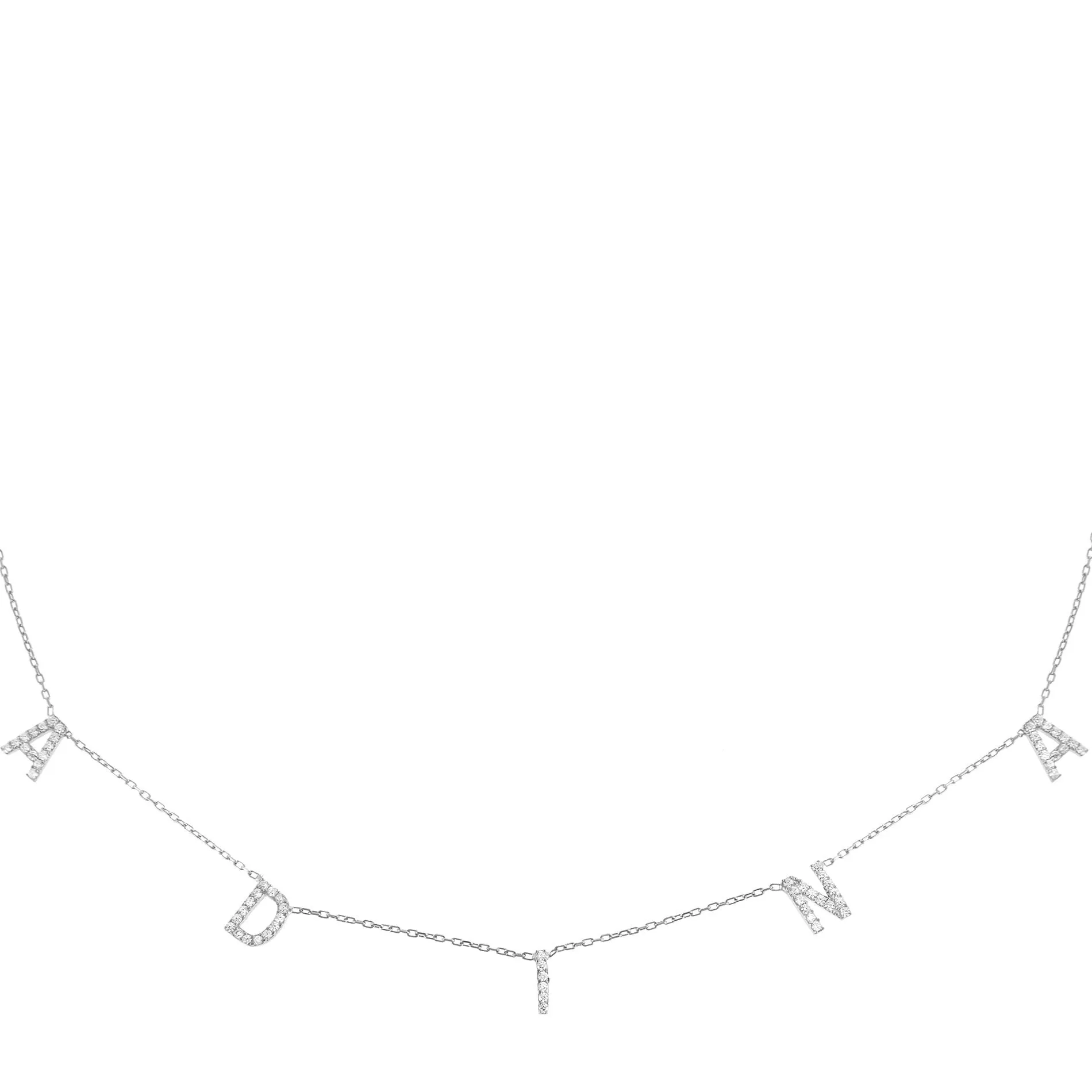 Pavé Block Name Necklace