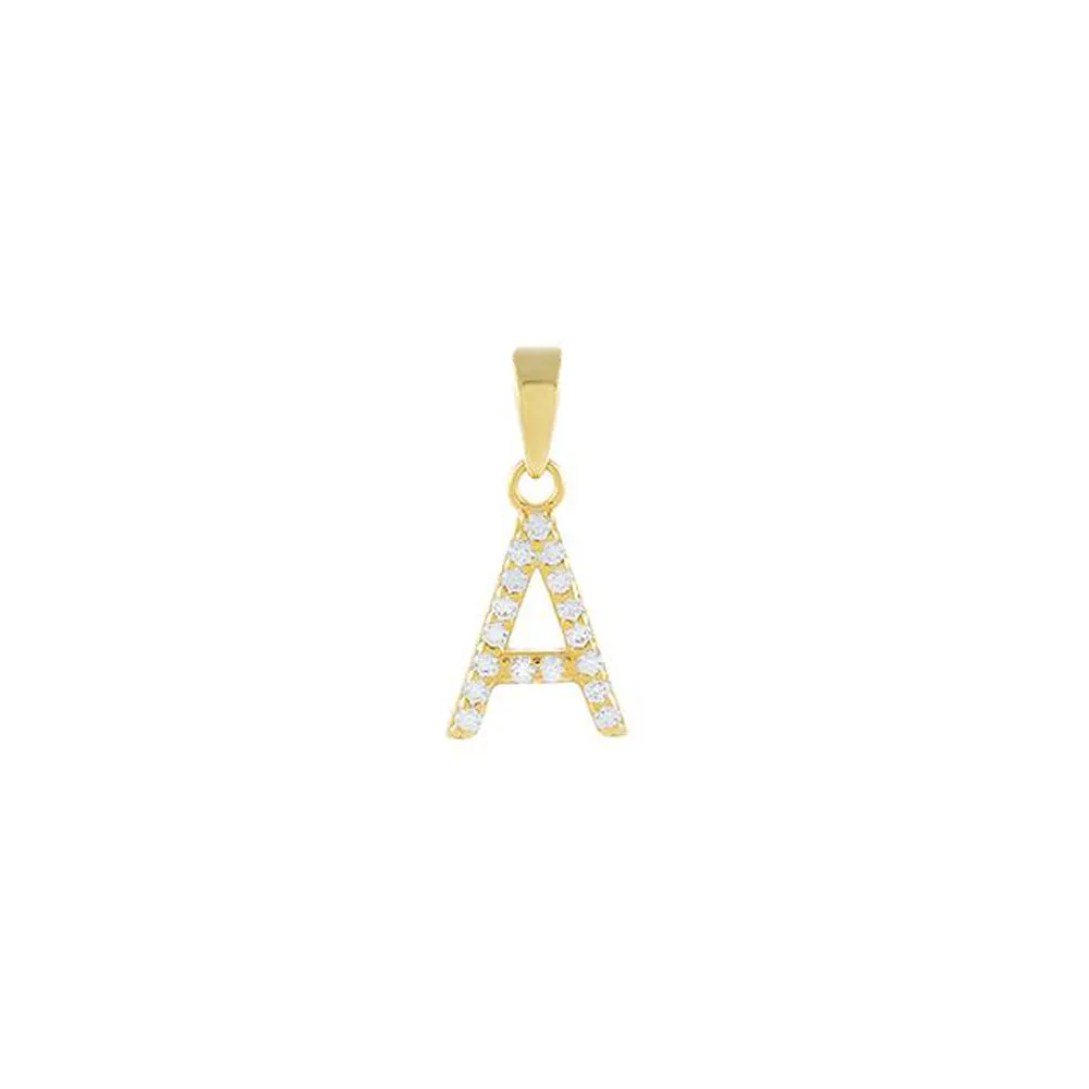 Pavé Initial Necklace Charm