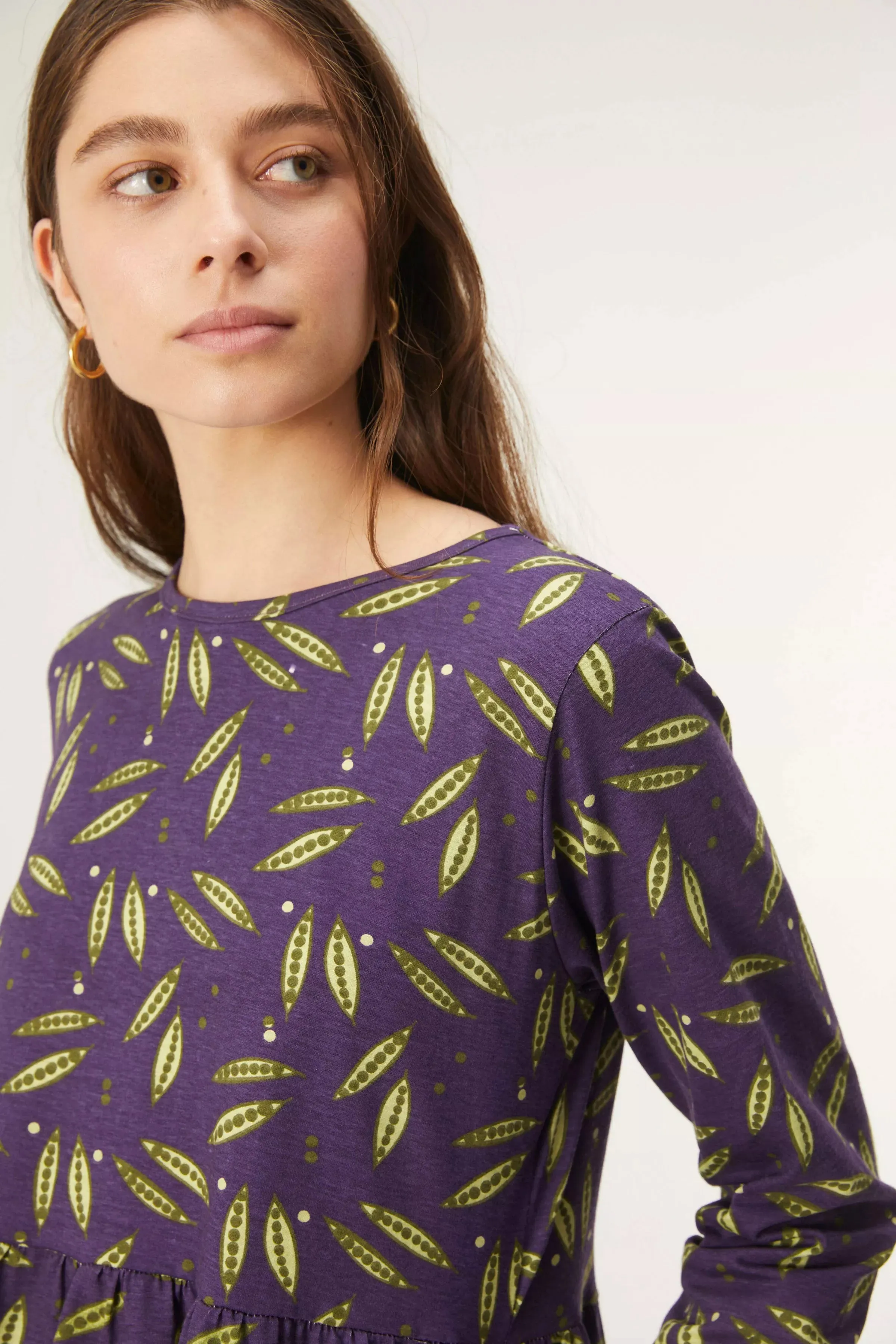 Pea Print Babydoll Dress