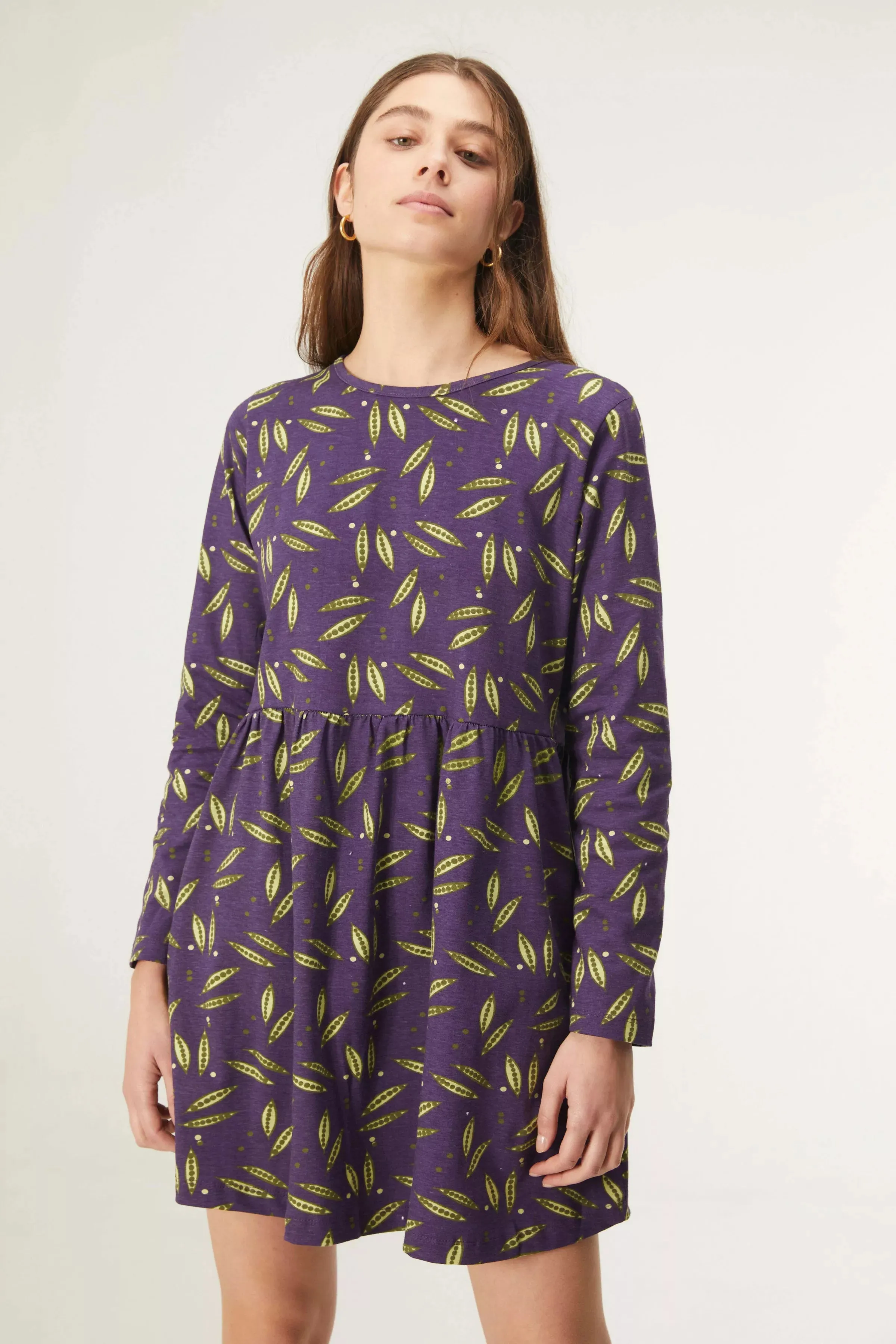 Pea Print Babydoll Dress