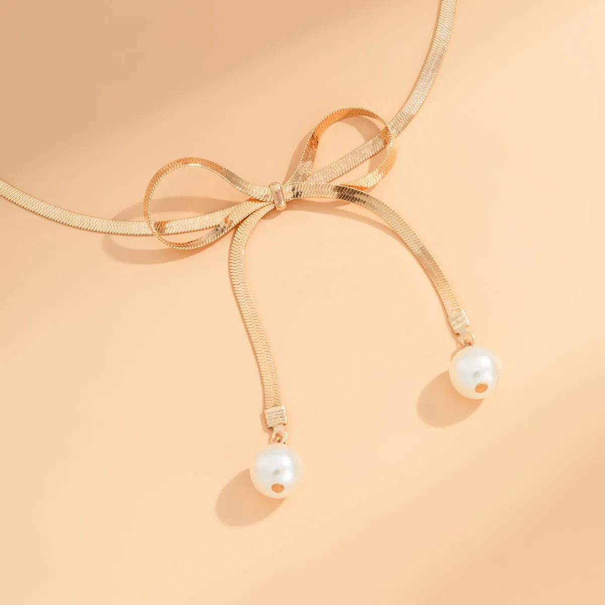 Pearl & 18K Gold-Plated Bow Choker Necklace