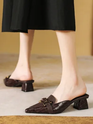 Peep Toe High Heel Chunky Heel Sandals
