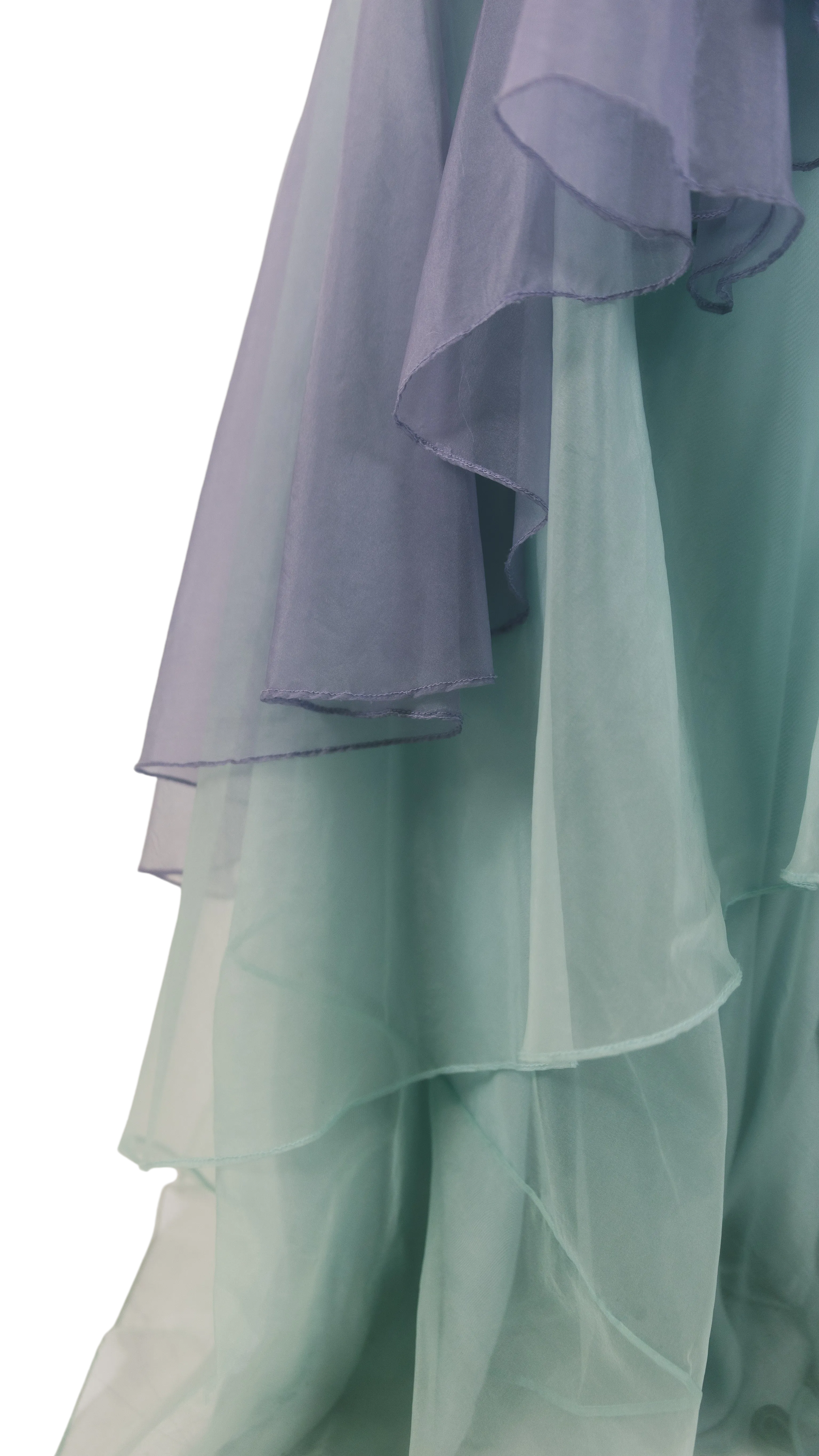 Periwinkle & Powder Blue Embellished Ruffle Lehenga