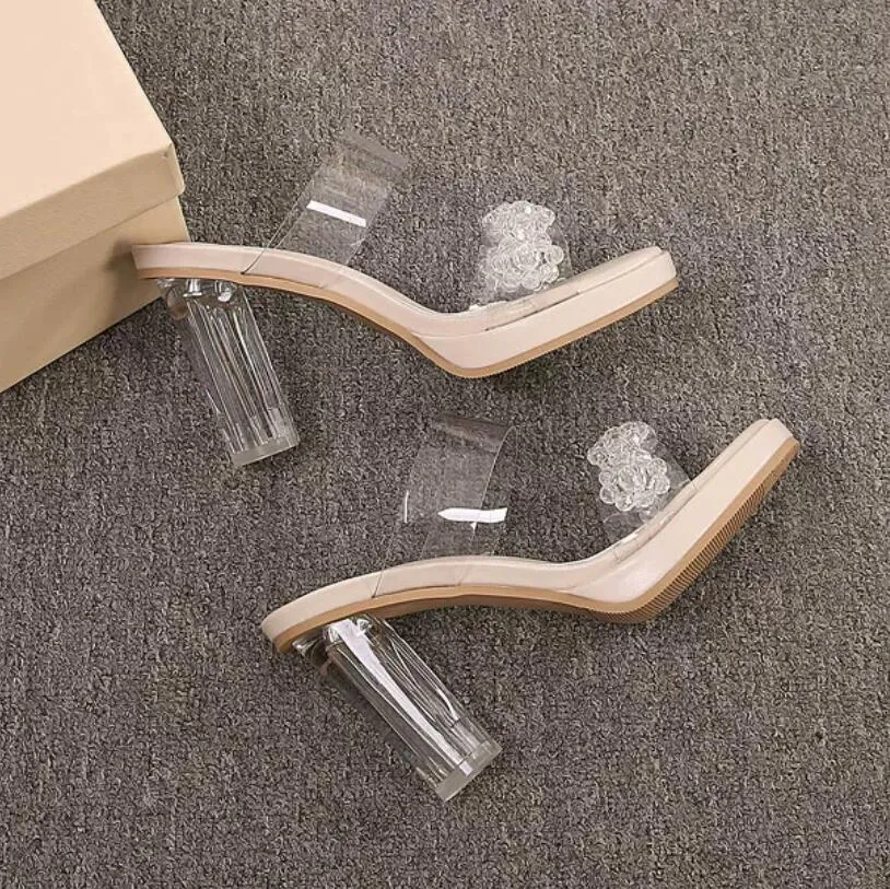 Petite Feet Clear Chunky High Heel Sandals MS502
