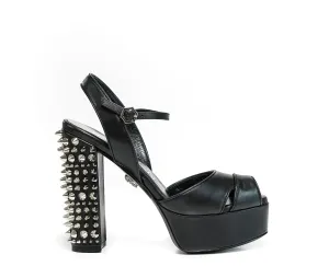 Philipp Plein Women's Black Leather with Stud Heels SWS1106