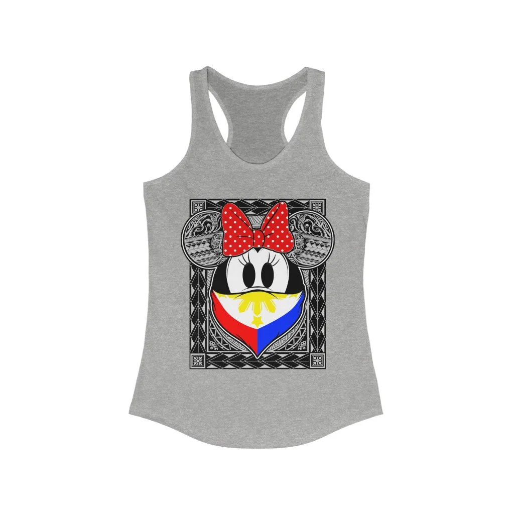 Philippines Flag Tribal Bandana Bow Racerback Tank
