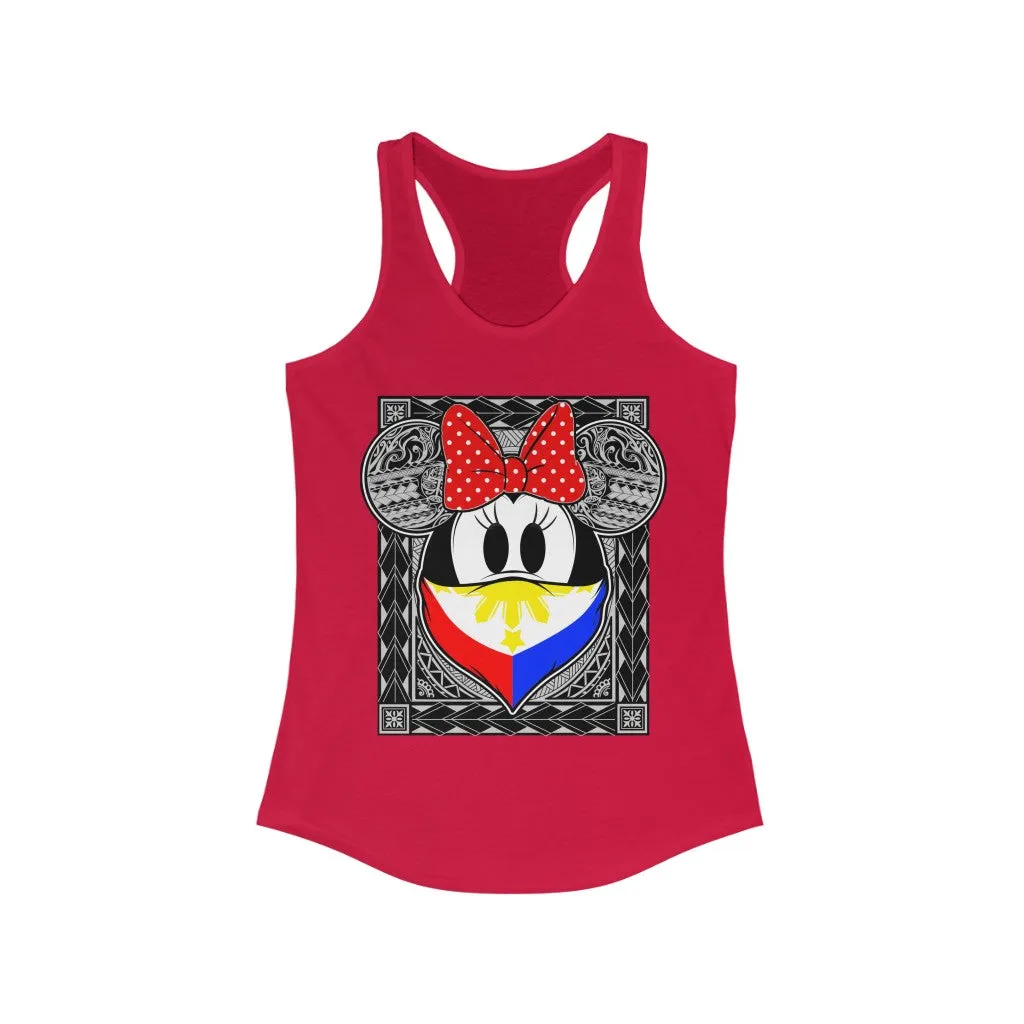 Philippines Flag Tribal Bandana Bow Racerback Tank