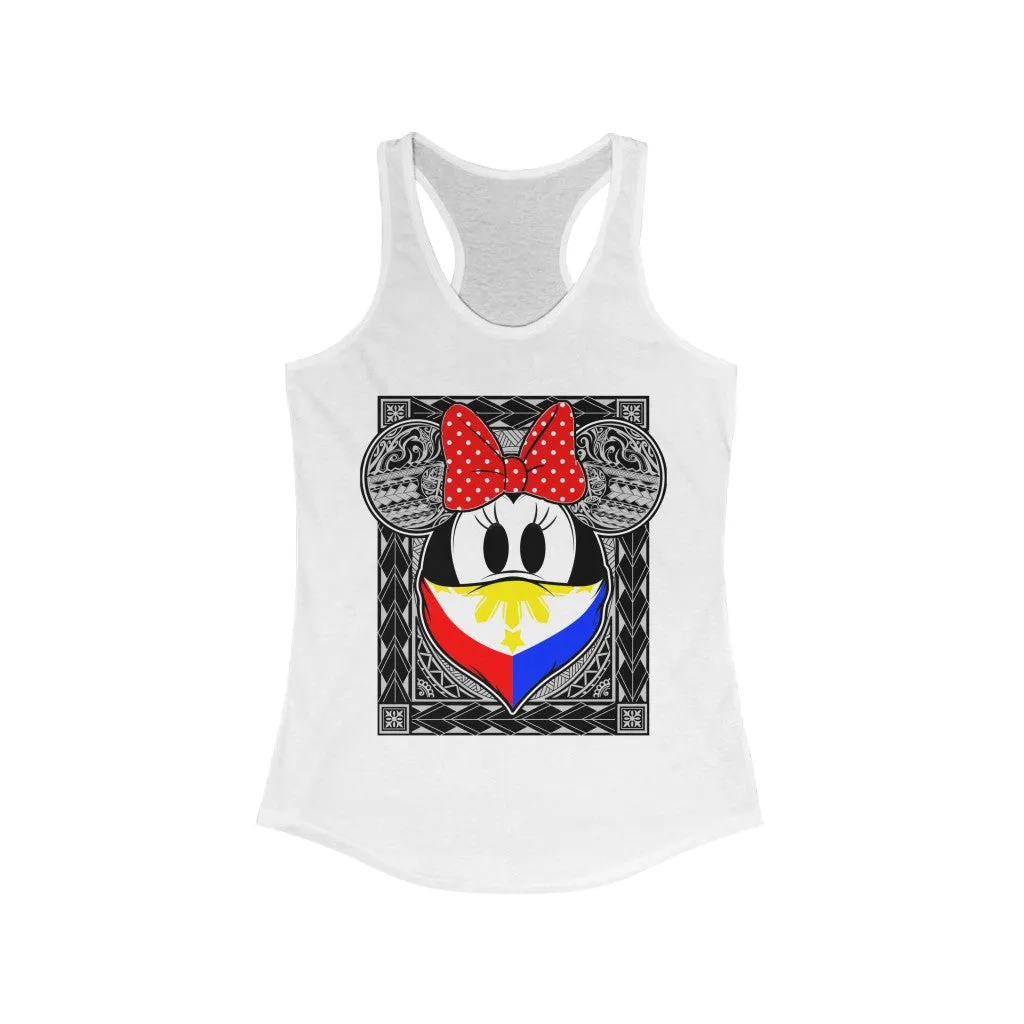 Philippines Flag Tribal Bandana Bow Racerback Tank