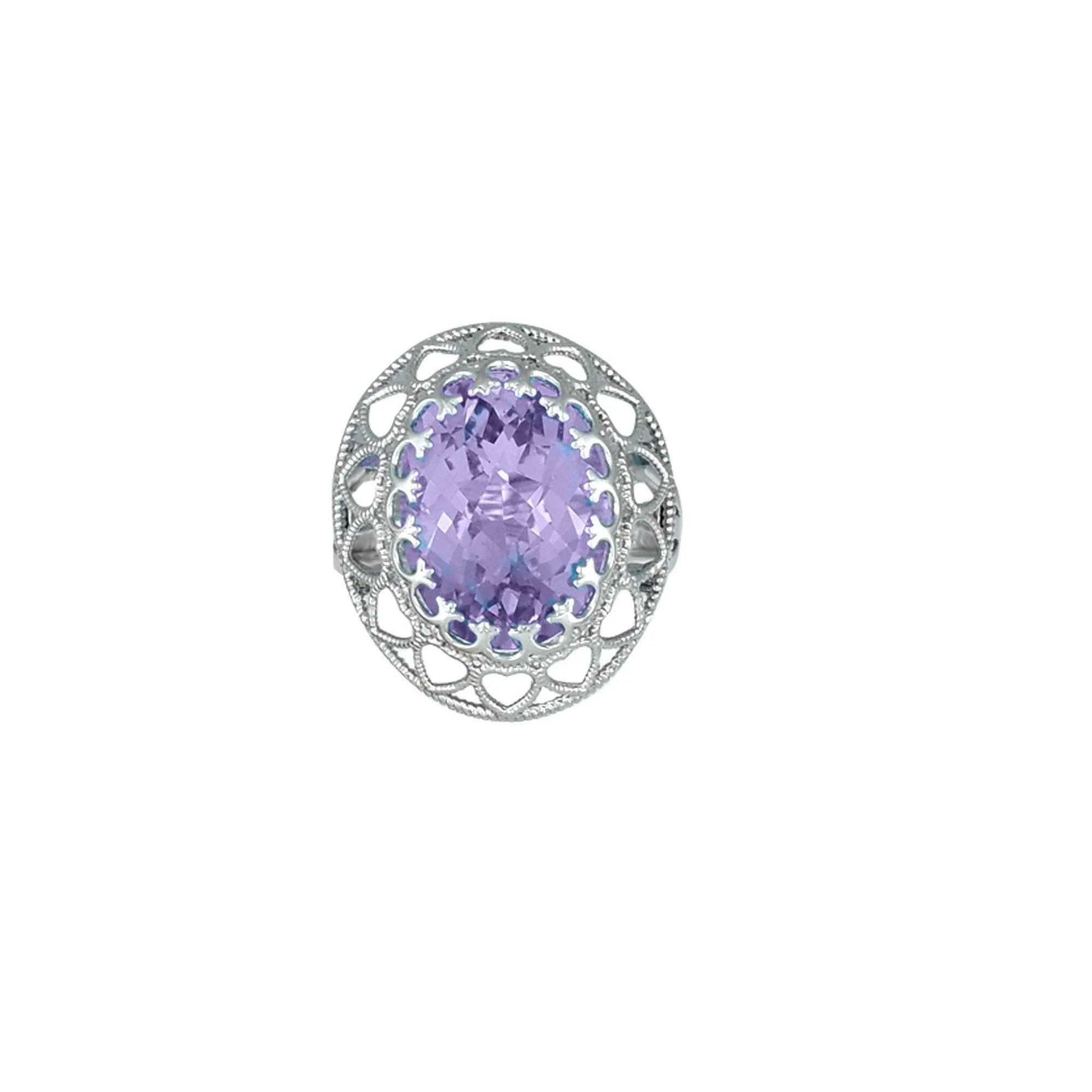 Pink Amethyst Fashion Ring in Sterling Silver