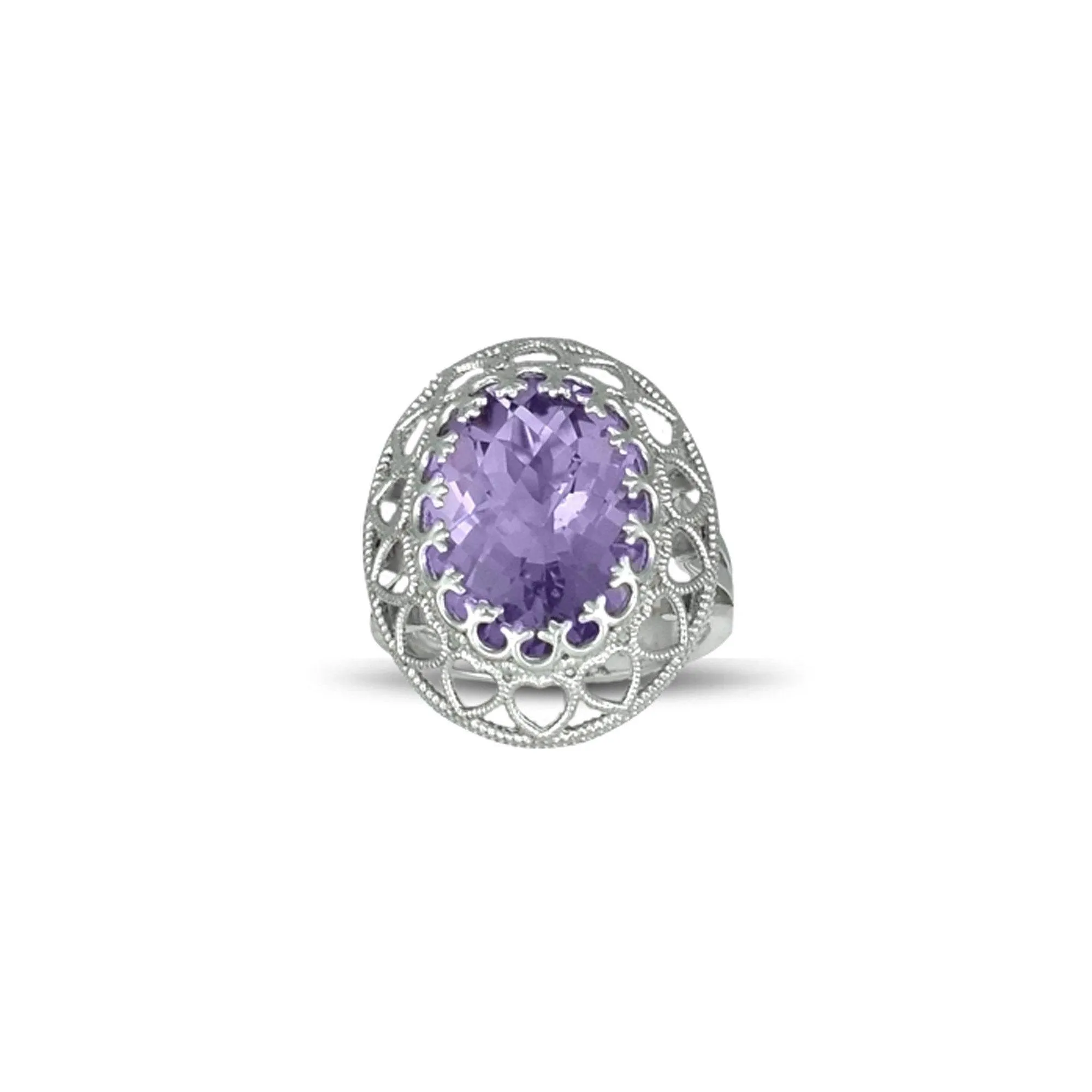 Pink Amethyst Fashion Ring in Sterling Silver
