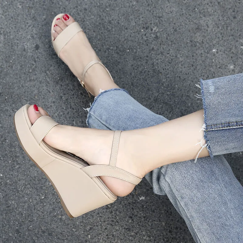 Platform Wedge Ankle Strap Sandals Petite Size AS11