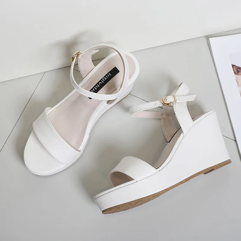 Platform Wedge Ankle Strap Sandals Petite Size AS11