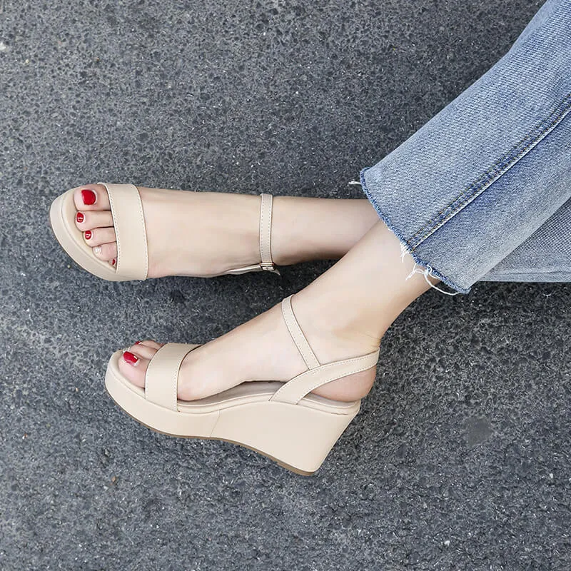 Platform Wedge Ankle Strap Sandals Petite Size AS11