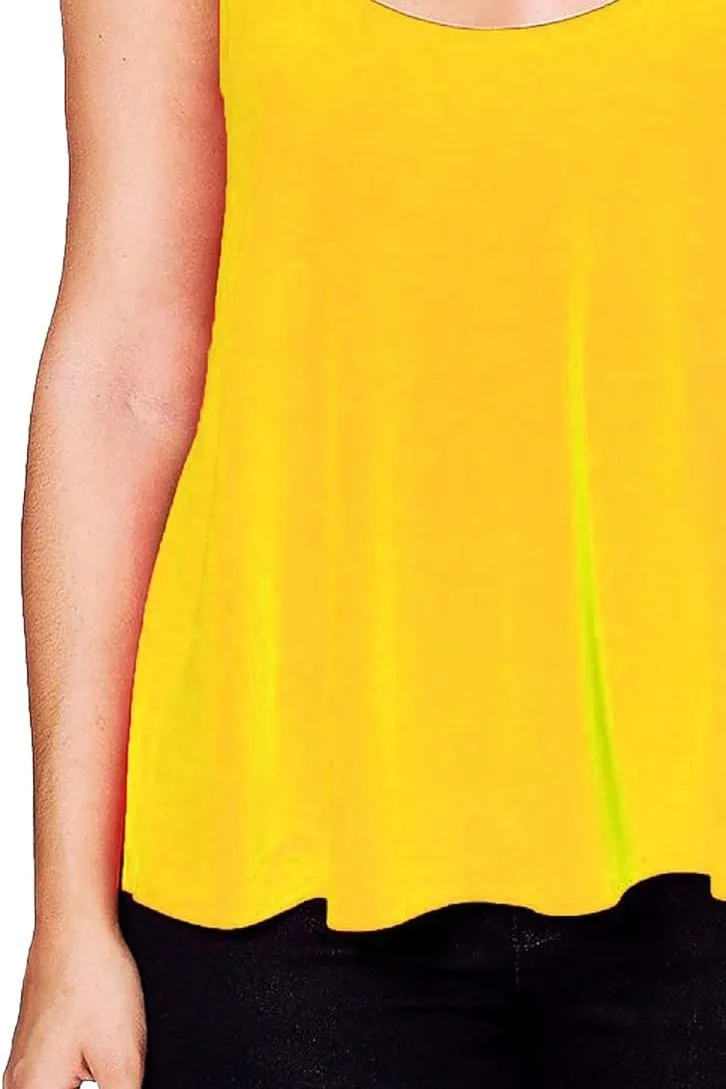 Plus Size Cami Strappy Sleeveless Swing Vest Top