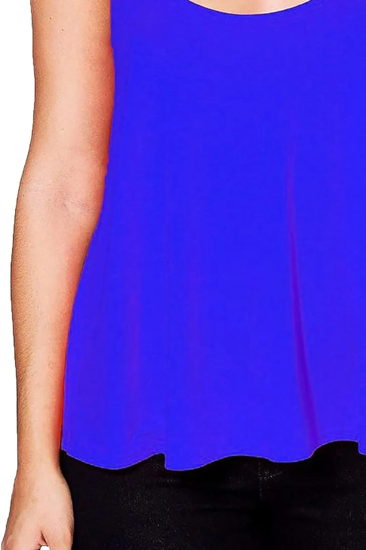 Plus Size Cami Strappy Sleeveless Swing Vest Top