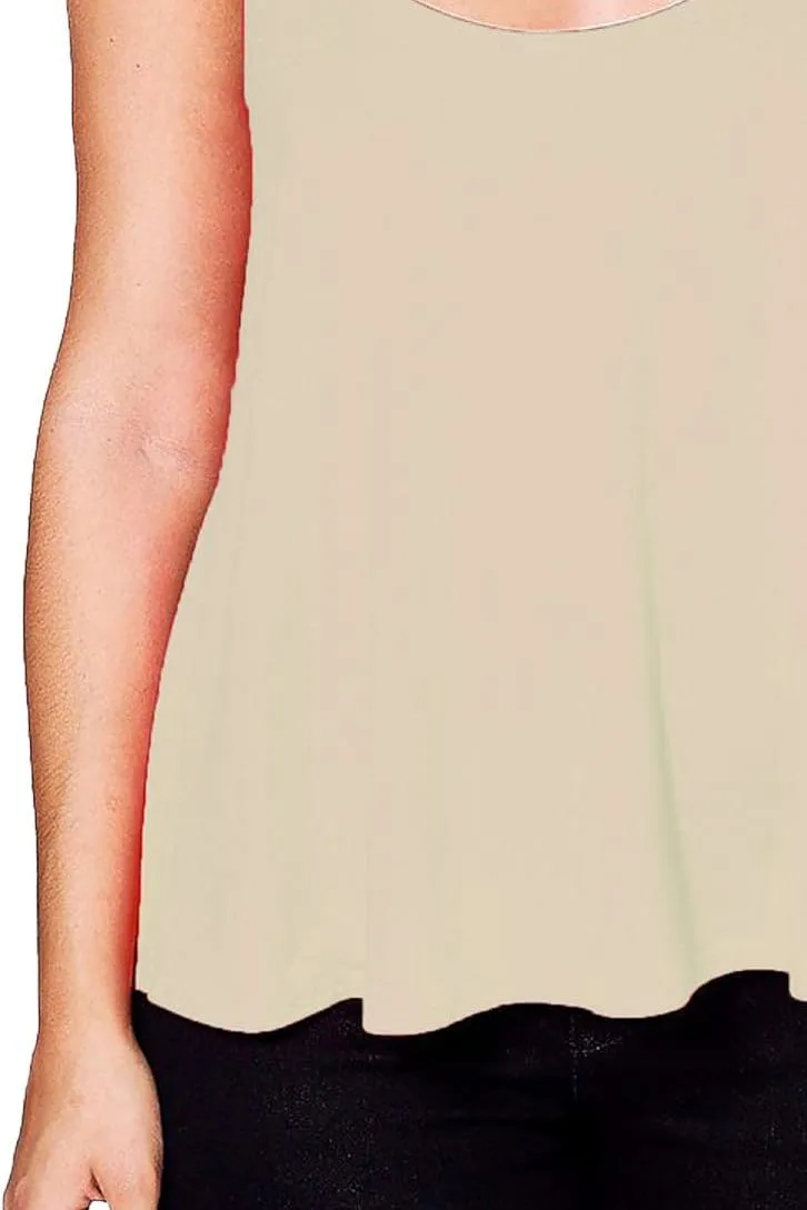 Plus Size Cami Strappy Sleeveless Swing Vest Top