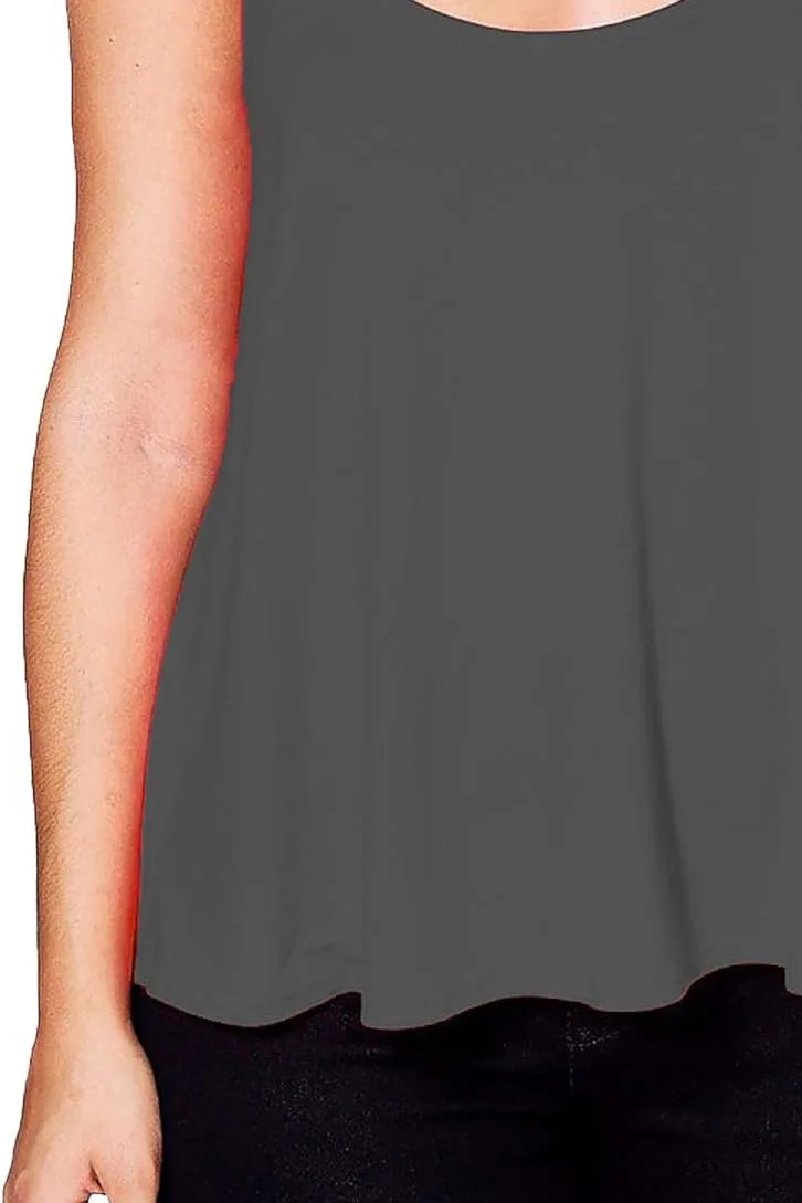 Plus Size Cami Strappy Sleeveless Swing Vest Top