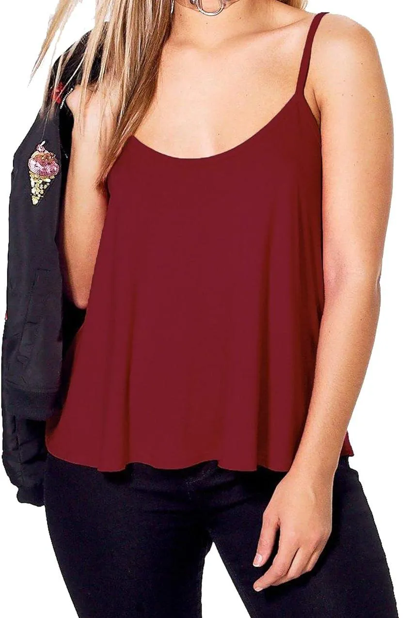 Plus Size Cami Strappy Sleeveless Swing Vest Top
