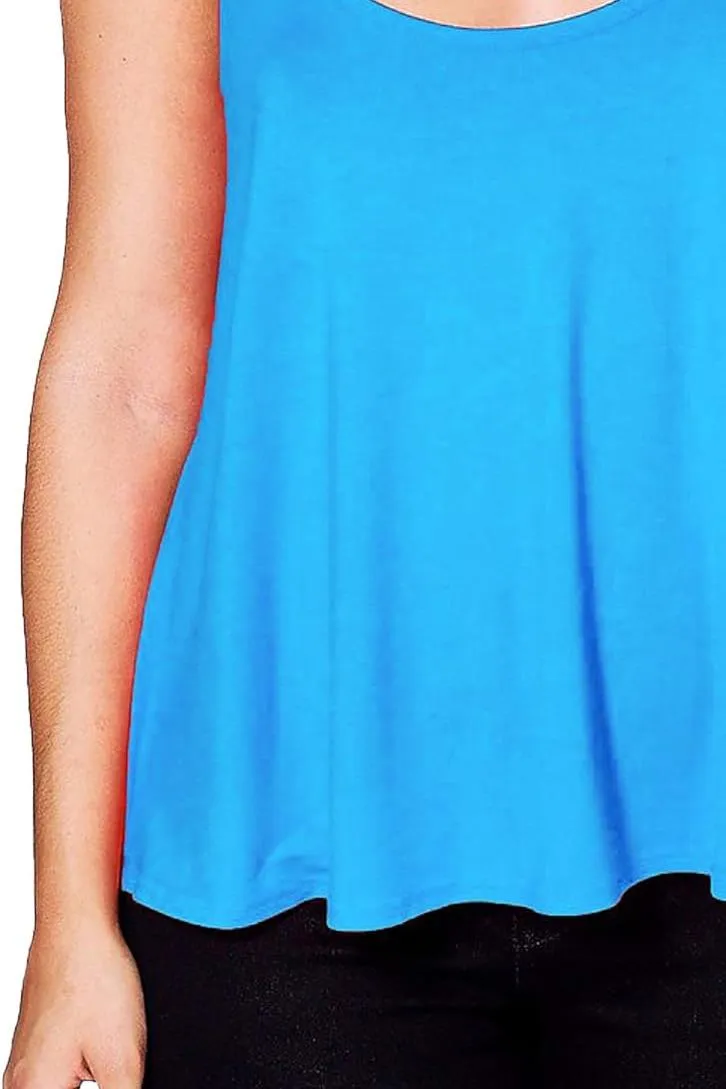 Plus Size Cami Strappy Sleeveless Swing Vest Top