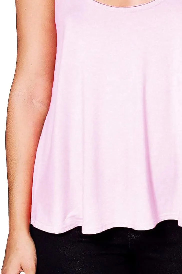 Plus Size Cami Strappy Sleeveless Swing Vest Top