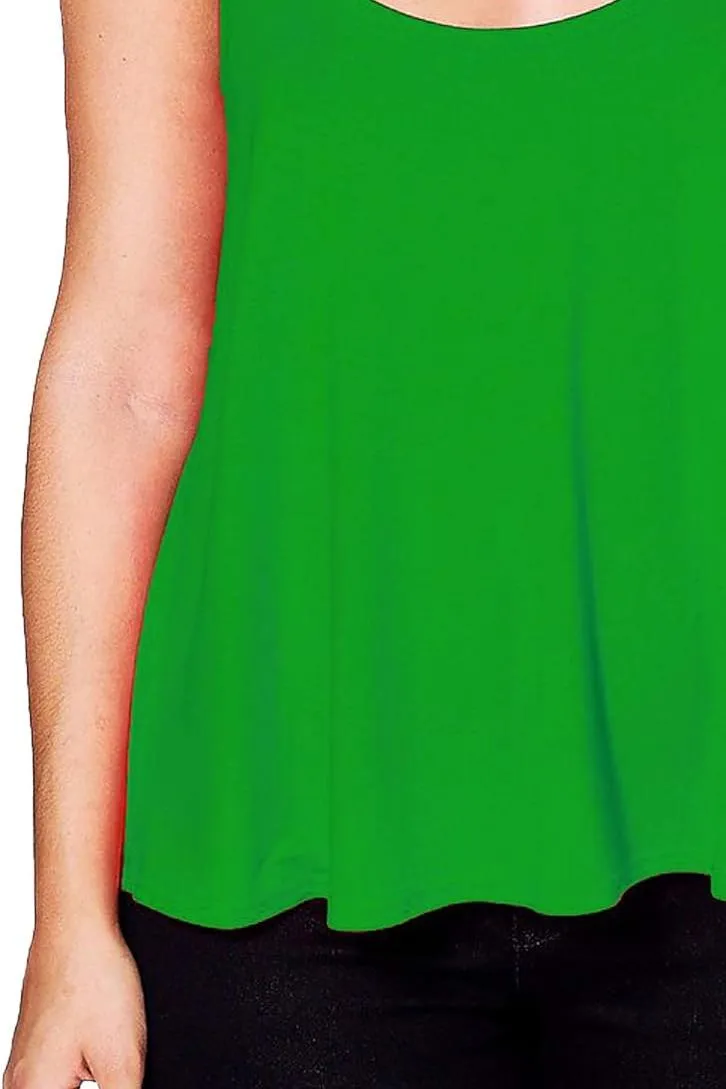 Plus Size Cami Strappy Sleeveless Swing Vest Top