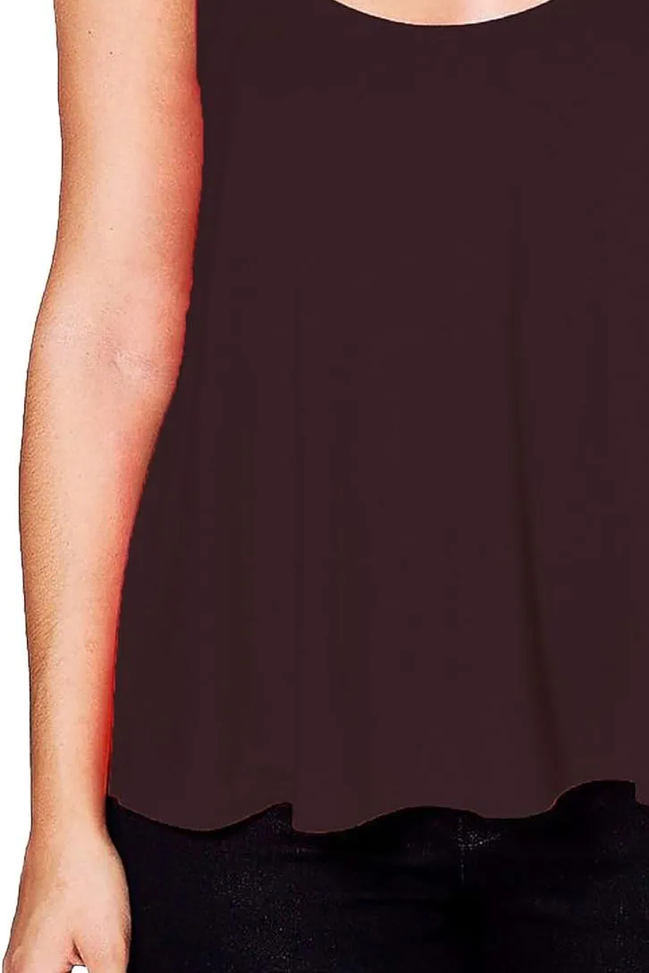 Plus Size Cami Strappy Sleeveless Swing Vest Top