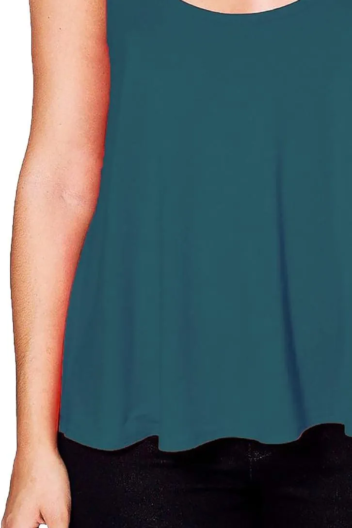 Plus Size Cami Strappy Sleeveless Swing Vest Top