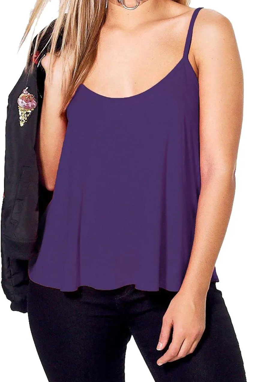 Plus Size Cami Strappy Sleeveless Swing Vest Top