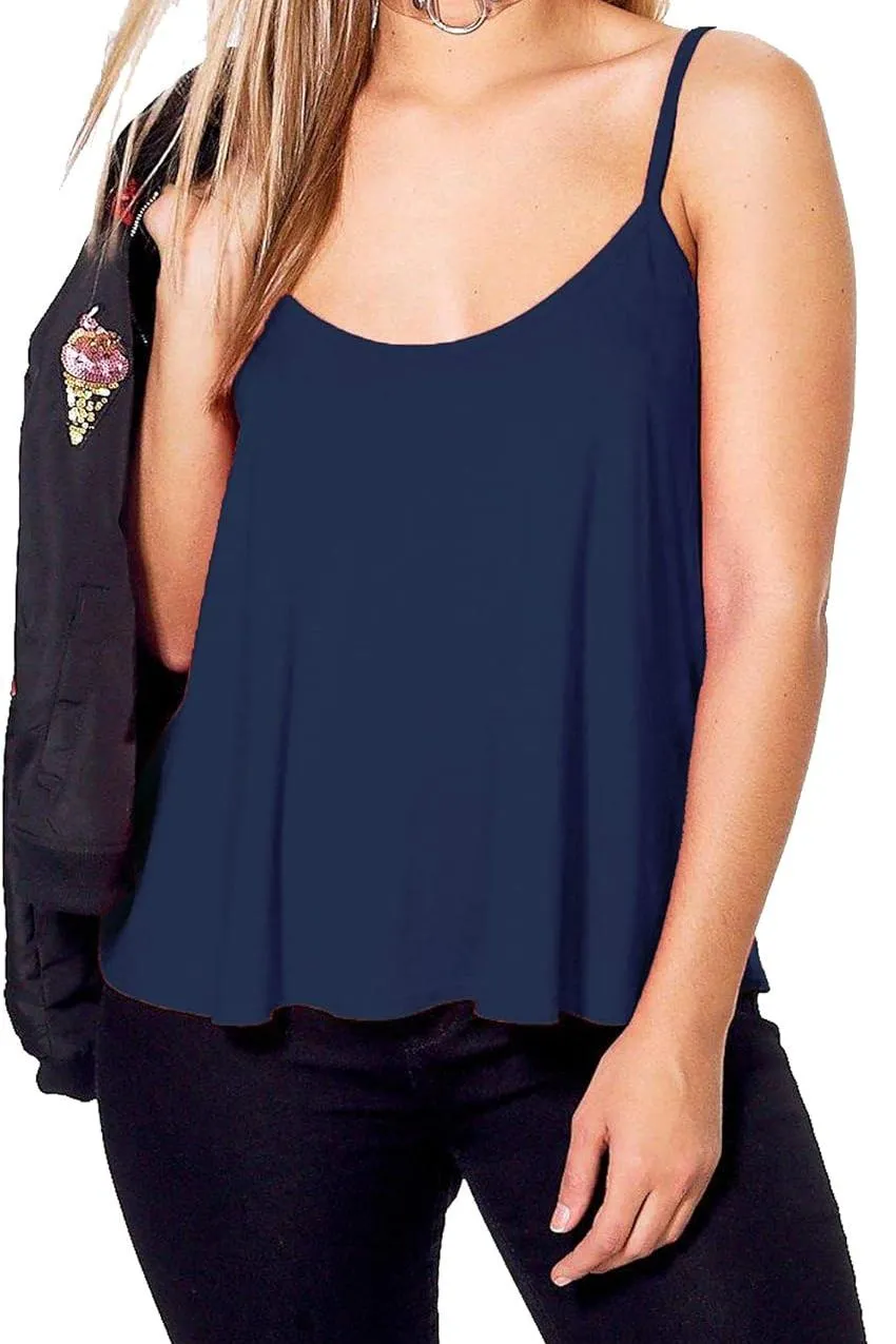 Plus Size Cami Strappy Sleeveless Swing Vest Top