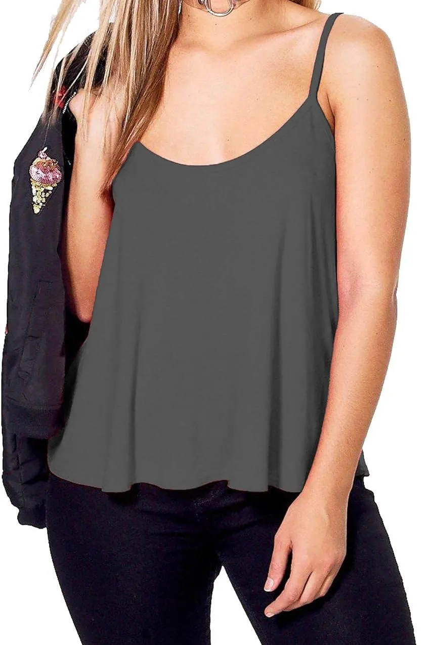 Plus Size Cami Strappy Sleeveless Swing Vest Top