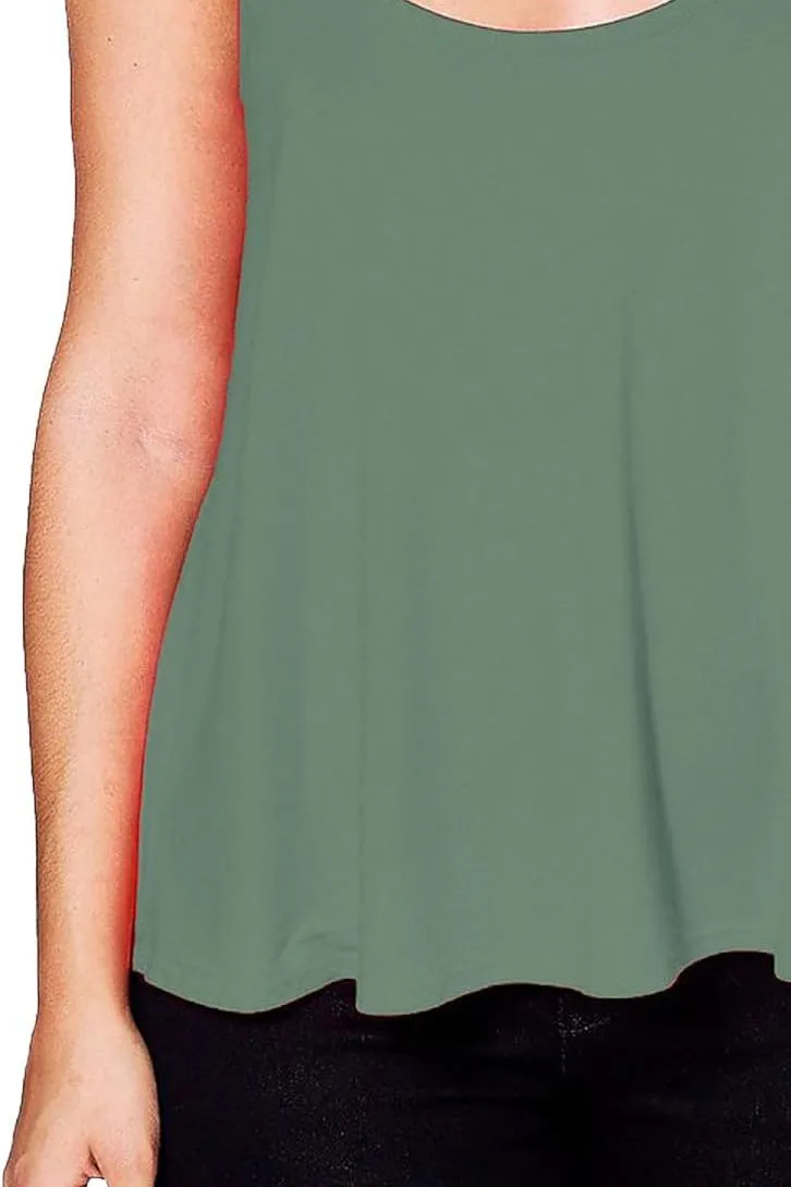Plus Size Cami Strappy Sleeveless Swing Vest Top