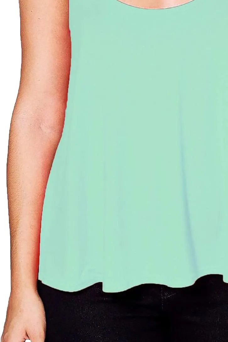Plus Size Cami Strappy Sleeveless Swing Vest Top