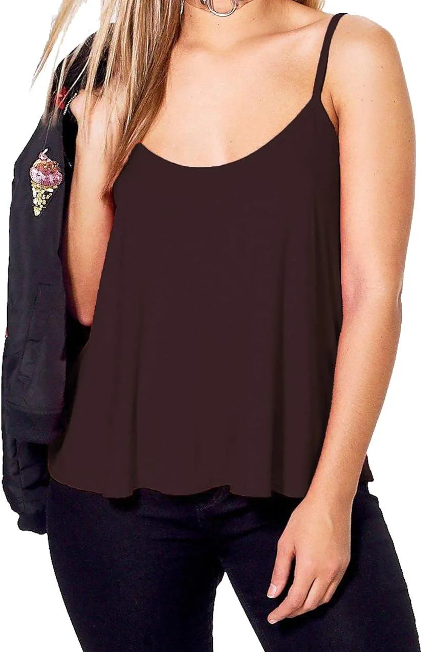 Plus Size Cami Strappy Sleeveless Swing Vest Top
