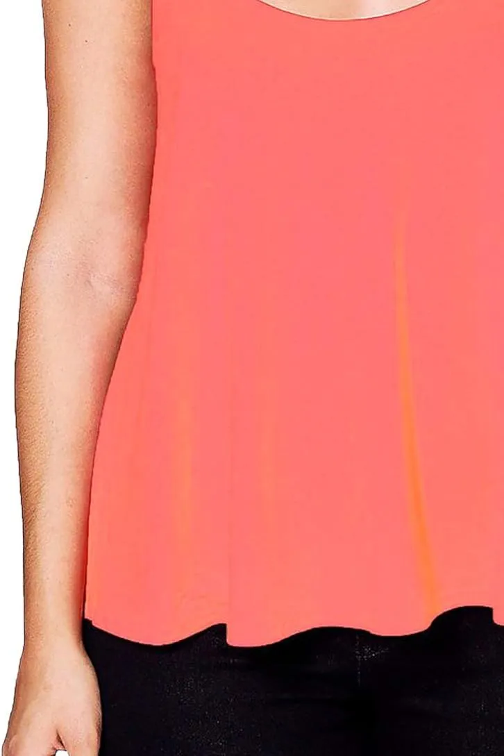 Plus Size Cami Strappy Sleeveless Swing Vest Top